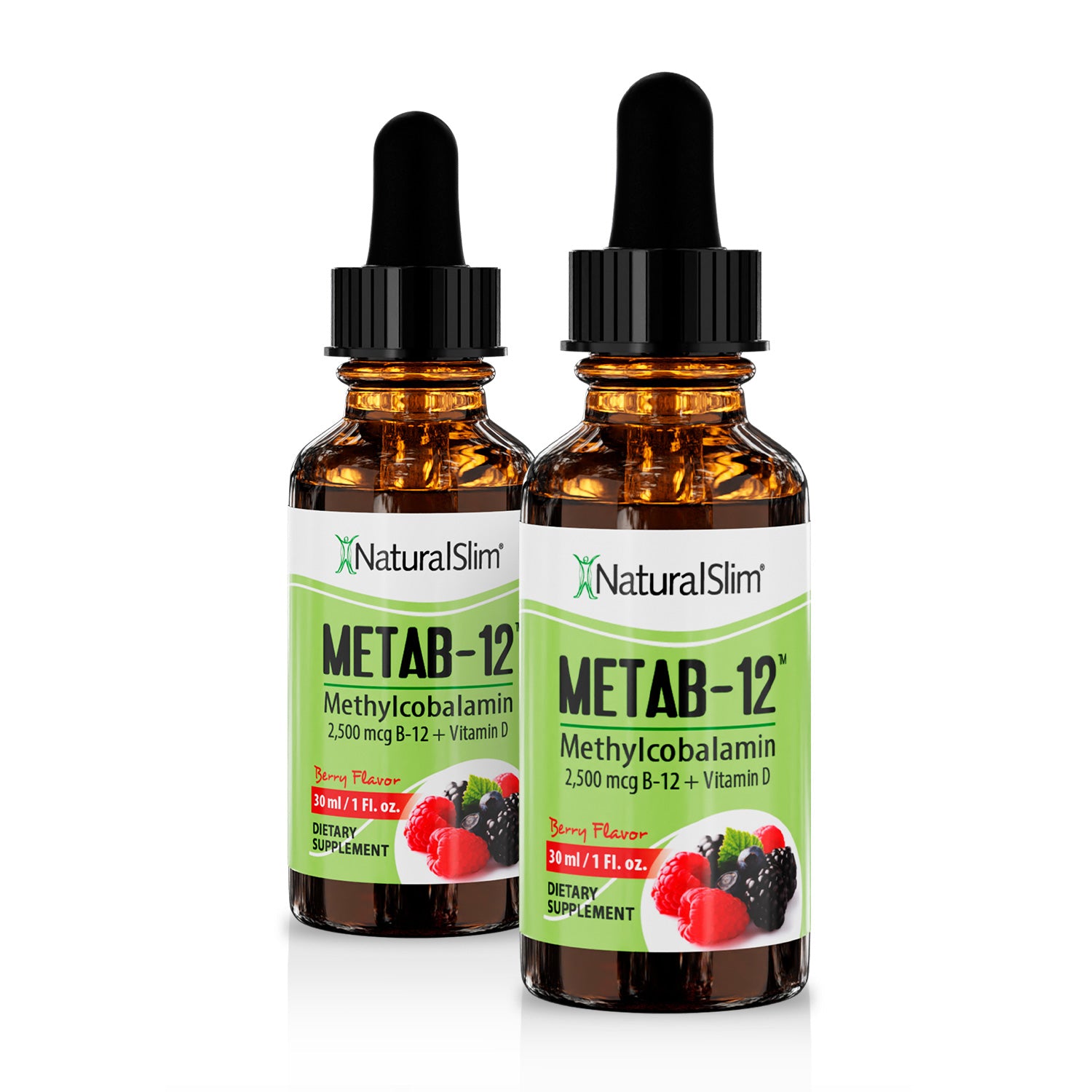Metab-12 | Berry Liquid Vitamin B-12 (methylcobalamin) + Vitamin D