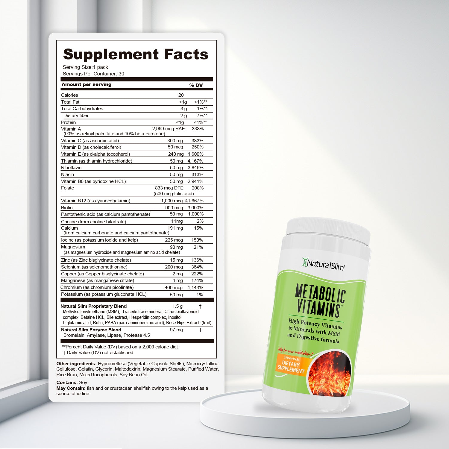 METABOLIC VITAMINS™ Vitaminas Potentes | Multivitaminas y Minerales, Complejo B con Niacina (B3)