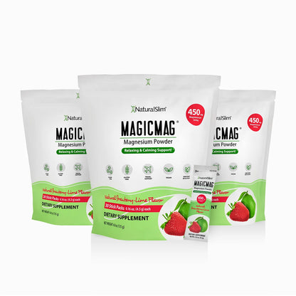 MAGICMAG® Stick Packs | Travel | Strawberry-Lime | Magnesium Citrate Supplement