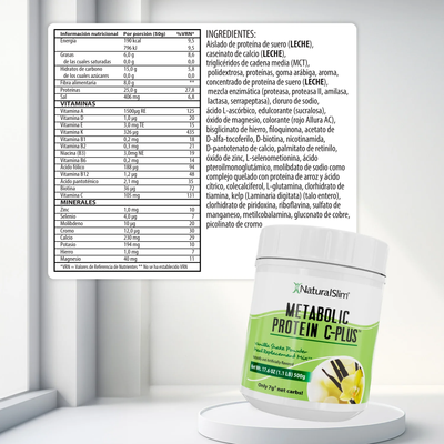 Metabolic Protein C-Plus Vanilla información nutricional