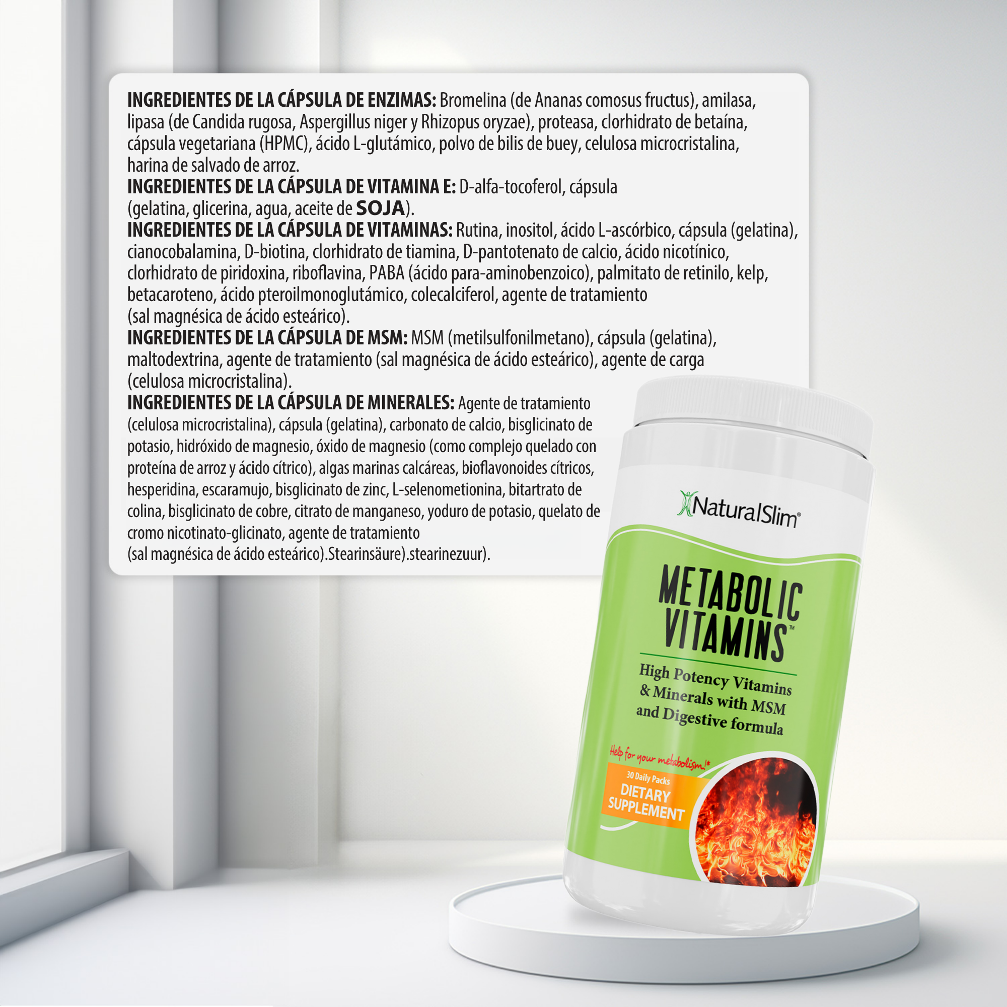 Metabolic Vitamins ingredientes