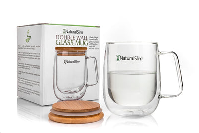 NaturalSlim Double Wall Glass Mug - glass mug product photo